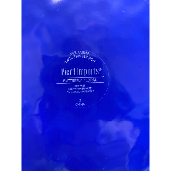 Pier 1 Imports Butterfly Floral Melamine 11" Dinner Plates Set of 4 BPA Free - Picture 3 of 7